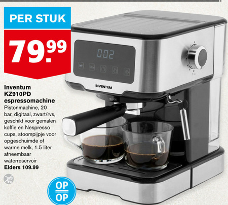 Inventum   espressoapparaat folder aanbieding bij  Hoogvliet - details