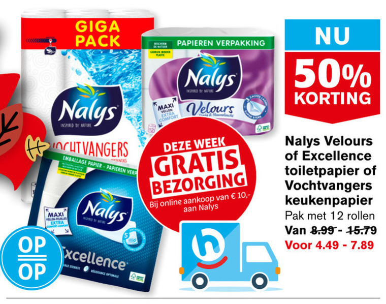 Nalys   toiletpapier, keukenpapier folder aanbieding bij  Hoogvliet - details