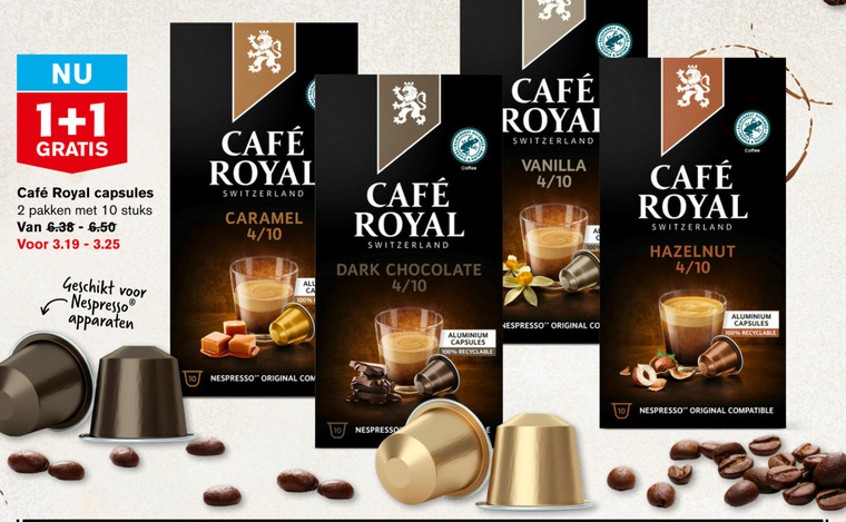 Cafe Royal   koffiecups folder aanbieding bij  Hoogvliet - details