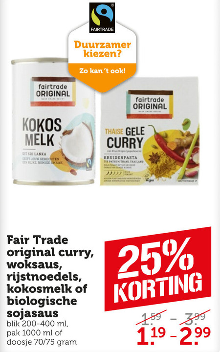 Fair Trade Original   boemboe, kokosmelk folder aanbieding bij  Coop - details