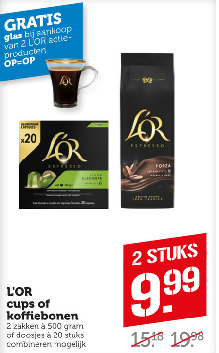 Douwe Egberts L Or   koffiebonen, koffiecups folder aanbieding bij  Coop - details