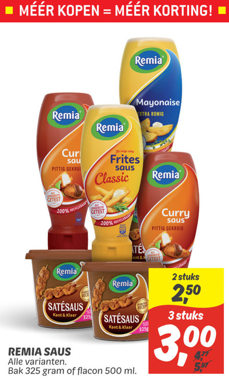 Remia   mayonaise, satesaus folder aanbieding bij  Dekamarkt - details