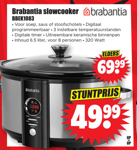 Brabantia   slowcooker folder aanbieding bij  Dirk - details