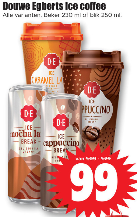 Douwe Egberts   ijskoffie folder aanbieding bij  Dirk - details