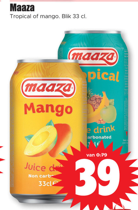 Maaza   fruitdrank folder aanbieding bij  Dirk - details