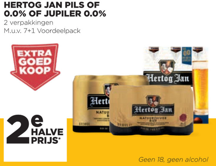 Hertog Jan   alcoholvrij bier, blikje bier folder aanbieding bij  Jumbo - details