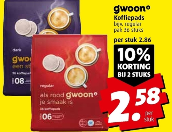 Gwoon   koffiepad folder aanbieding bij  Boni - details