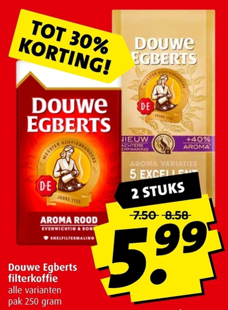 Douwe Egberts   koffie folder aanbieding bij  Boni - details