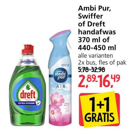 Dreft   luchtverfrisser, afwasmiddel folder aanbieding bij  Jan Linders - details