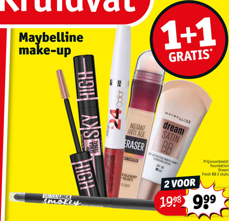 Maybelline   cosmetica, lipstick folder aanbieding bij  Kruidvat - details