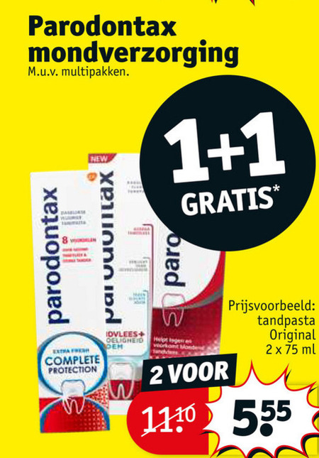 Paradontax   tandpasta folder aanbieding bij  Kruidvat - details