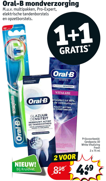 Oral-B   flosdraad, tandpasta folder aanbieding bij  Kruidvat - details