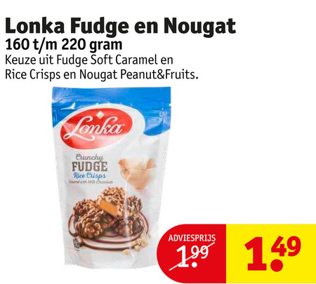 Lonka   fudge, noga folder aanbieding bij  Kruidvat - details