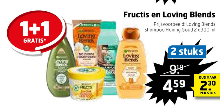 Garnier Loving Blends   conditioner, shampoo folder aanbieding bij  Trekpleister - details