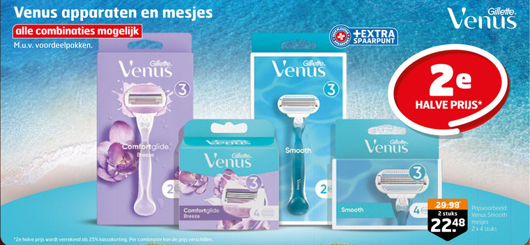 Gillette Venus   dames scheermesje folder aanbieding bij  Trekpleister - details