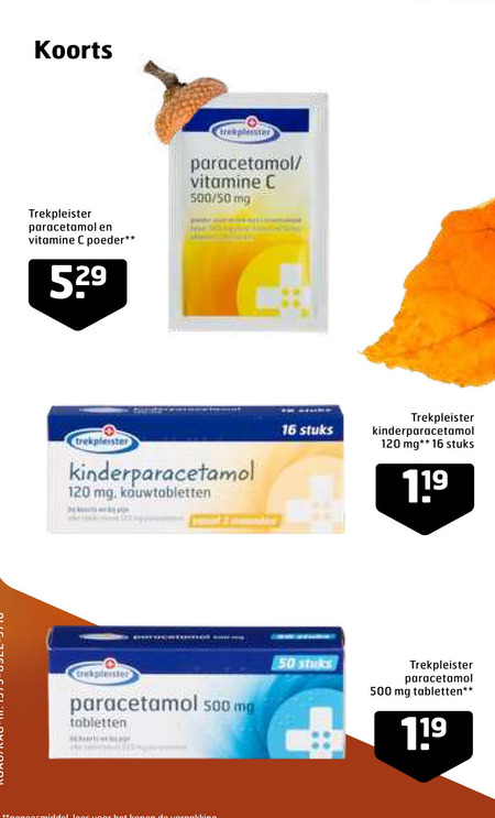 Trekpleister Huismerk   paracetamol folder aanbieding bij  Trekpleister - details