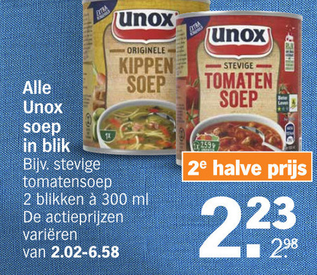 Unox   soep folder aanbieding bij  Albert Heijn - details