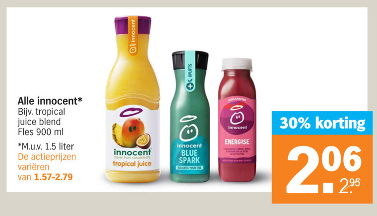 Innocent   vruchtensap, fruitsmoothie folder aanbieding bij  Albert Heijn - details