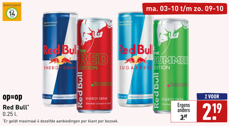 Red Bull   energiedrank folder aanbieding bij  Aldi - details