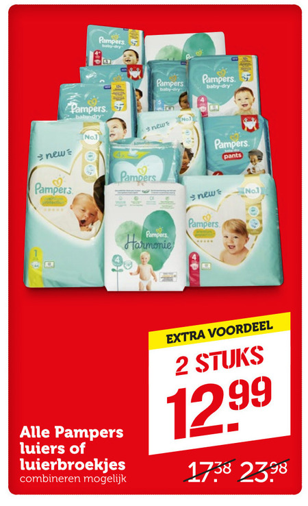 Pampers   luiers, luierbroekjes folder aanbieding bij  Coop - details