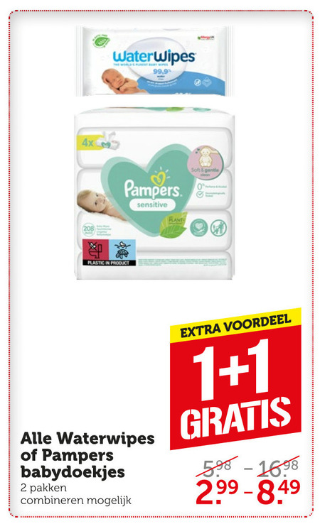 Waterwipes   billendoekjes folder aanbieding bij  Coop - details