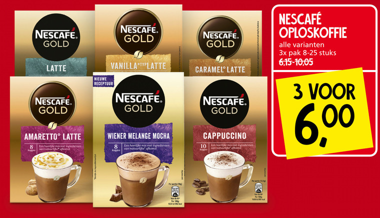 Nescafe   oploskoffie folder aanbieding bij  Jan Linders - details