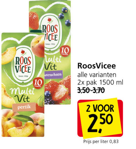 Roosvicee   fruitdrank folder aanbieding bij  Jan Linders - details