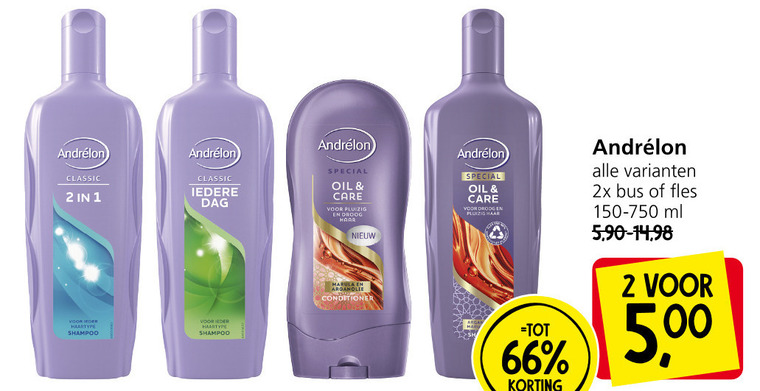 Andrelon   shampoo, conditioner folder aanbieding bij  Jan Linders - details