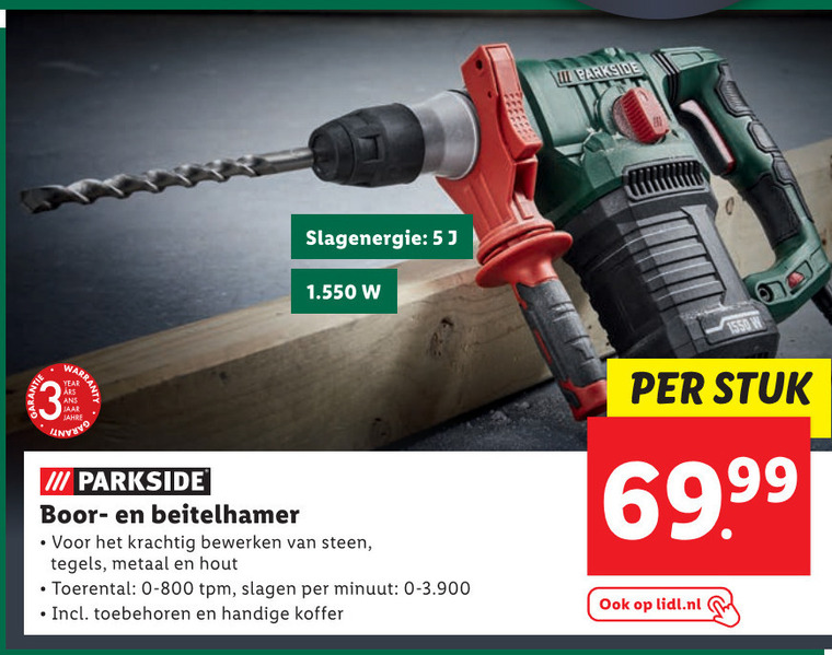 Parkside   boorhamer folder aanbieding bij  Lidl - details