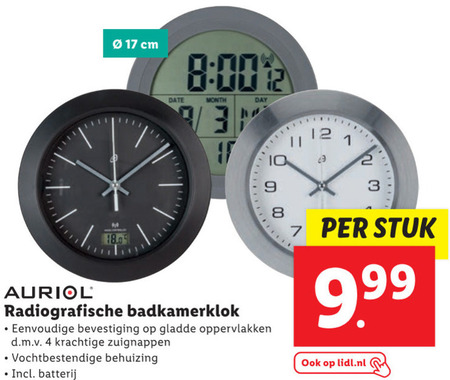 Auriol klok folder bij Lidl -