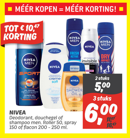 Nivea   douchegel, shampoo folder aanbieding bij  Dekamarkt - details