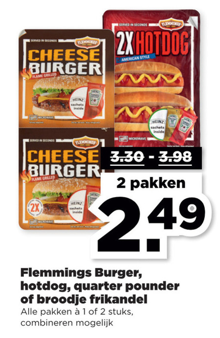 Flemmings   frikandelbroodjes, broodje hotdog folder aanbieding bij  Plus - details