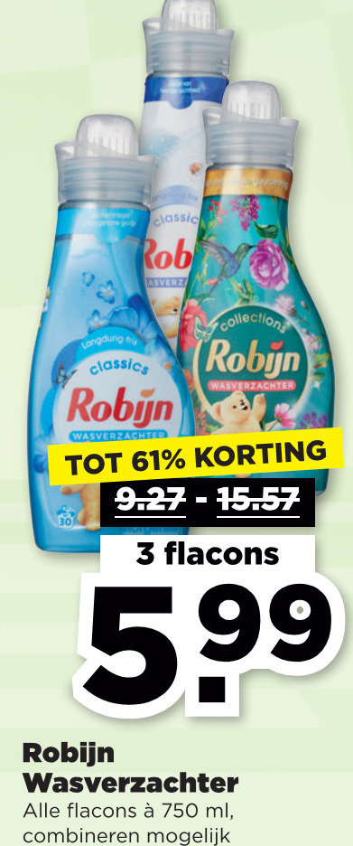 Robijn   wasverzachter folder aanbieding bij  Plus - details