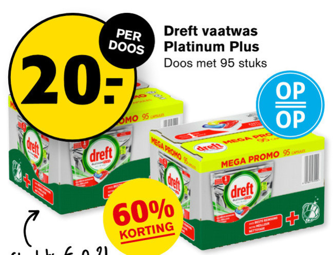 Dreft   vaatwasmiddel folder aanbieding bij  Hoogvliet - details