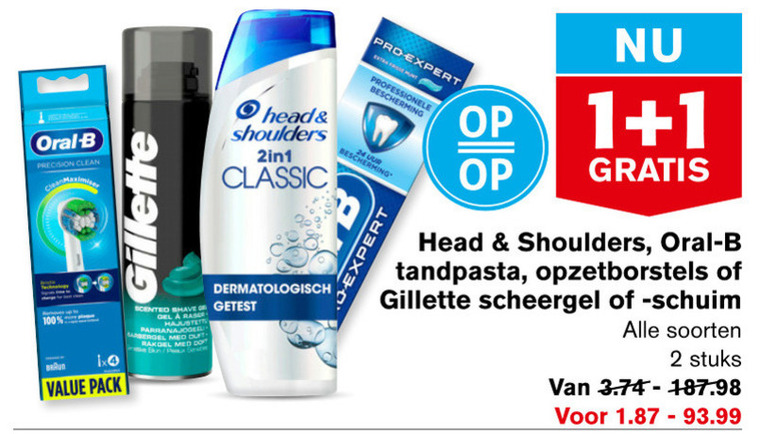Head and Shoulders   shampoo, scheergel folder aanbieding bij  Hoogvliet - details