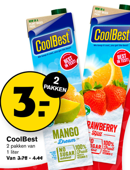 Coolbest   vruchtensap folder aanbieding bij  Hoogvliet - details