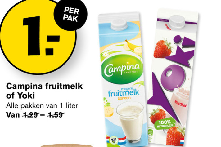 Mona Yoki Drink   melkdrank, drinkyoghurt folder aanbieding bij  Hoogvliet - details