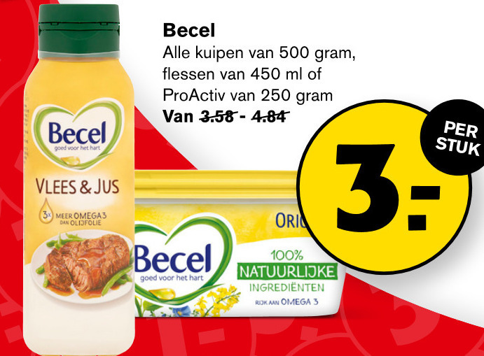 Becel   olie en vetten, margarine folder aanbieding bij  Hoogvliet - details