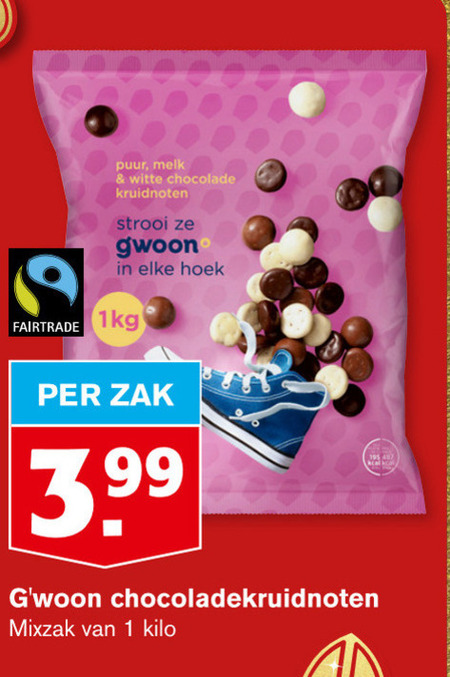 Gwoon   chocolade kruidnoten folder aanbieding bij  Hoogvliet - details