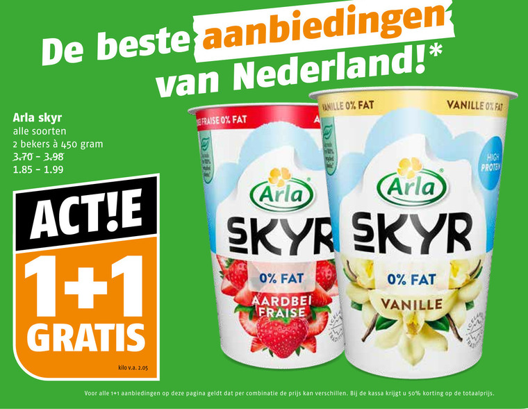 Arla   vruchtenyoghurt folder aanbieding bij  Poiesz - details