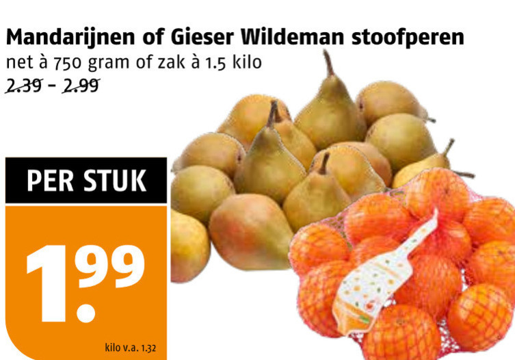 Gieser Wildeman   mandarijnen, stoofperen folder aanbieding bij  Poiesz - details