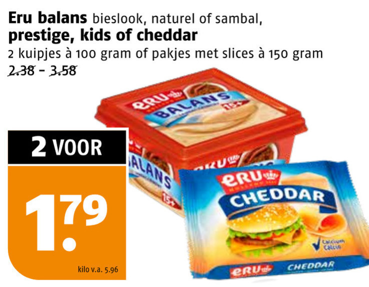 Eru   smeerkaas, cheddar folder aanbieding bij  Poiesz - details