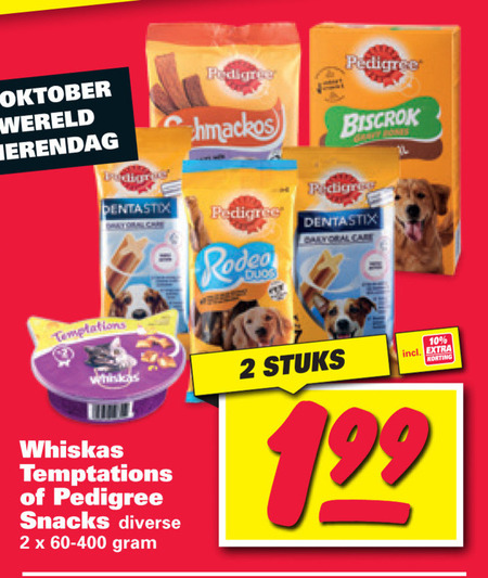 Pedigree Dentastix   kattensnacks, hondensnacks folder aanbieding bij  Nettorama - details