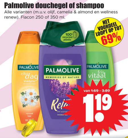 Palmolive   shampoo, douchegel folder aanbieding bij  Dirk - details