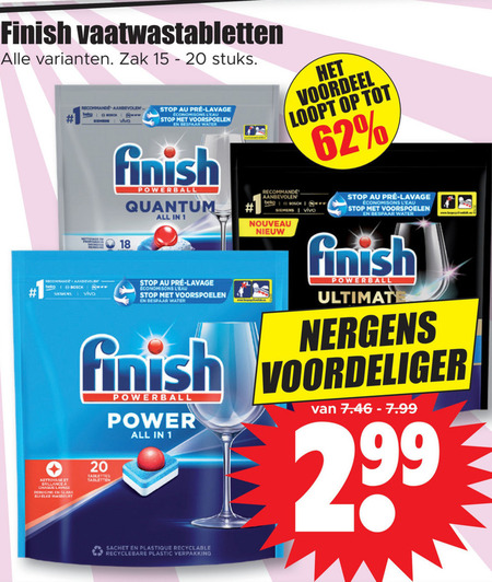 Finish   vaatwasmiddel folder aanbieding bij  Dirk - details