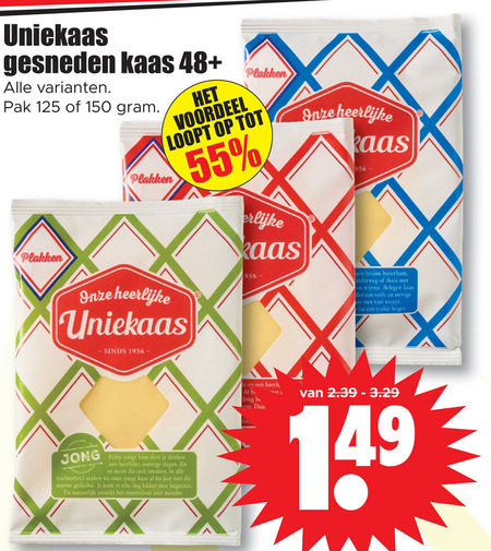 Uniekaas   kaasplakken folder aanbieding bij  Dirk - details