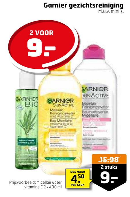 Garnier Skin Active   gezichtsreiniging folder aanbieding bij  Trekpleister - details