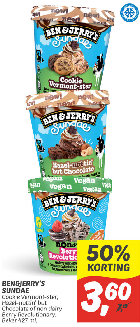 Ben and Jerrys   ijsspecialiteit folder aanbieding bij  Dekamarkt - details