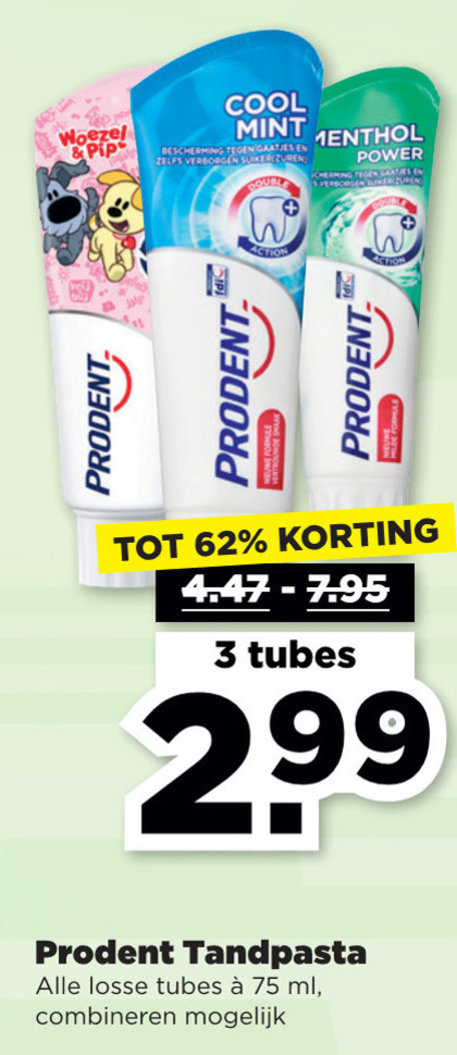 Prodent   tandpasta folder aanbieding bij  Plus - details