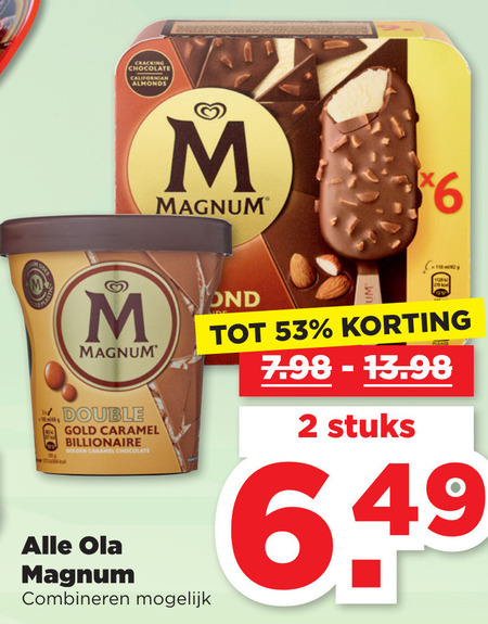 Magnum   ijslollies, ijsspecialiteit folder aanbieding bij  Plus - details